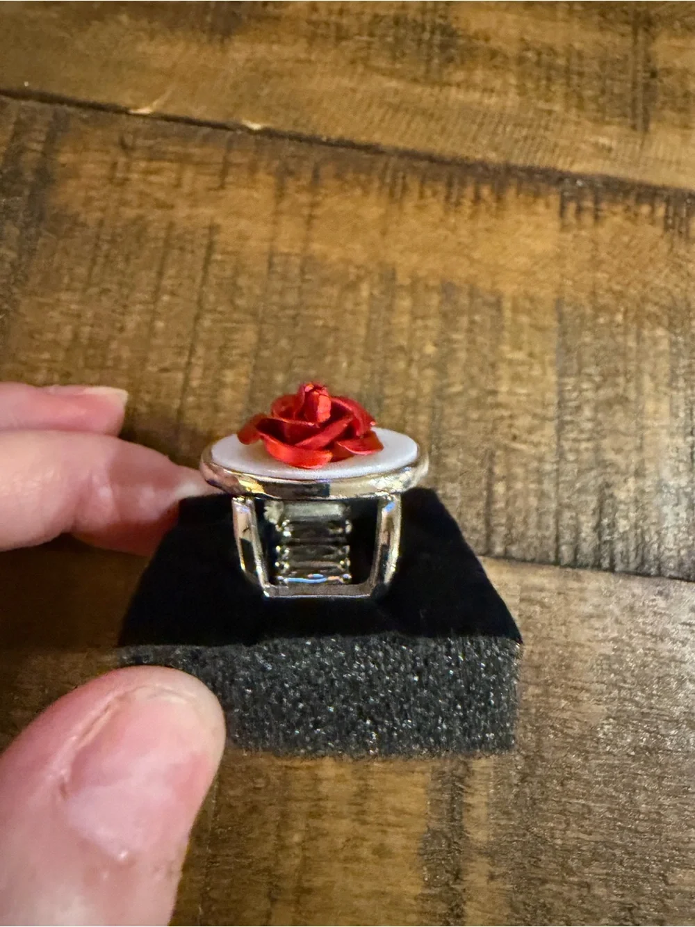 Paparazzi Red Rose Statement Ring - Women's Jewelry